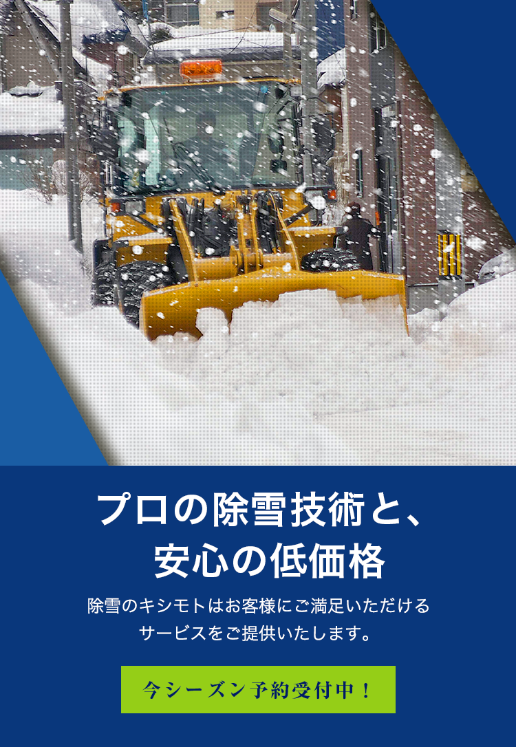 プロの除雪技術と、安心の低価格